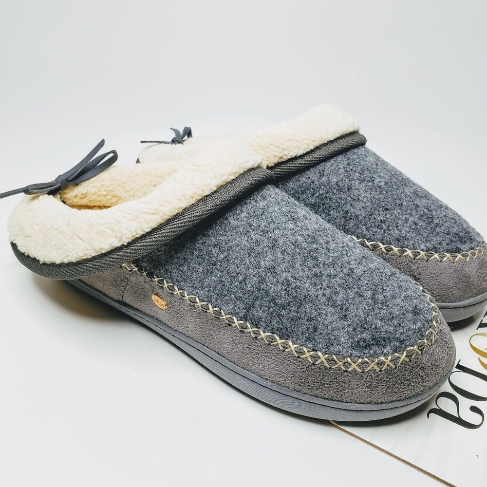 NWT Kooba‎ Slippers Women's Top Folded Sherpa Feel Lining Bow Back House Shoes L
